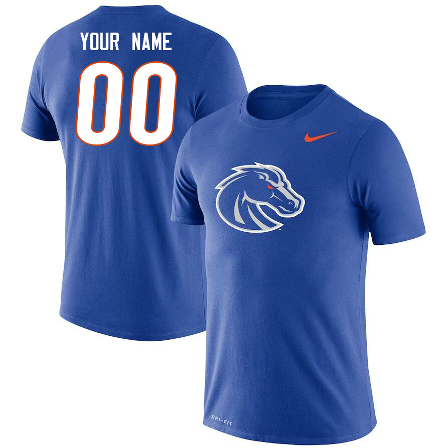 Custom Boise State Broncos Name And Number College Tshirt-Royal